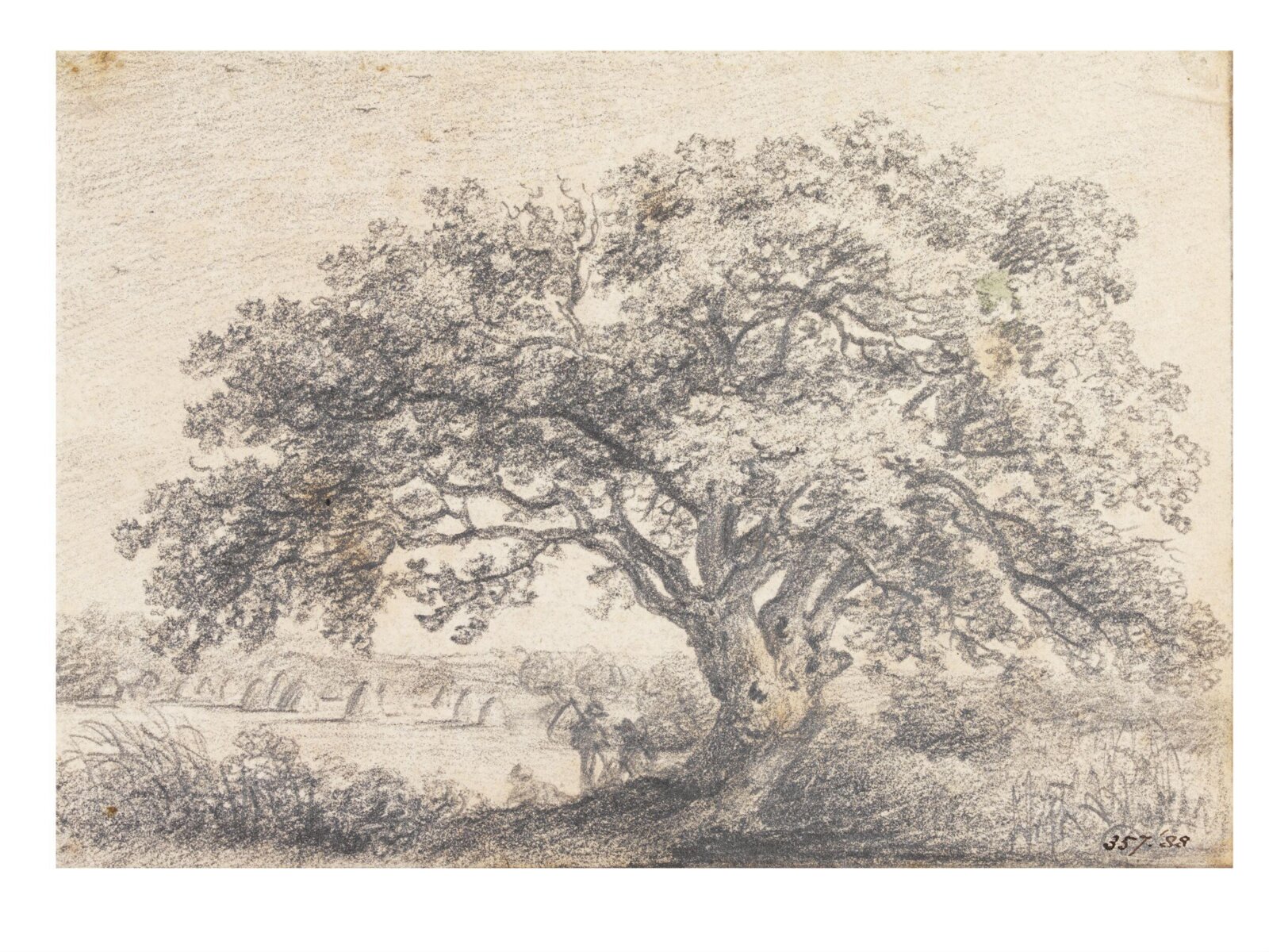 An oak tree in a hayfield, John Constable, c. 1810-c. 1819