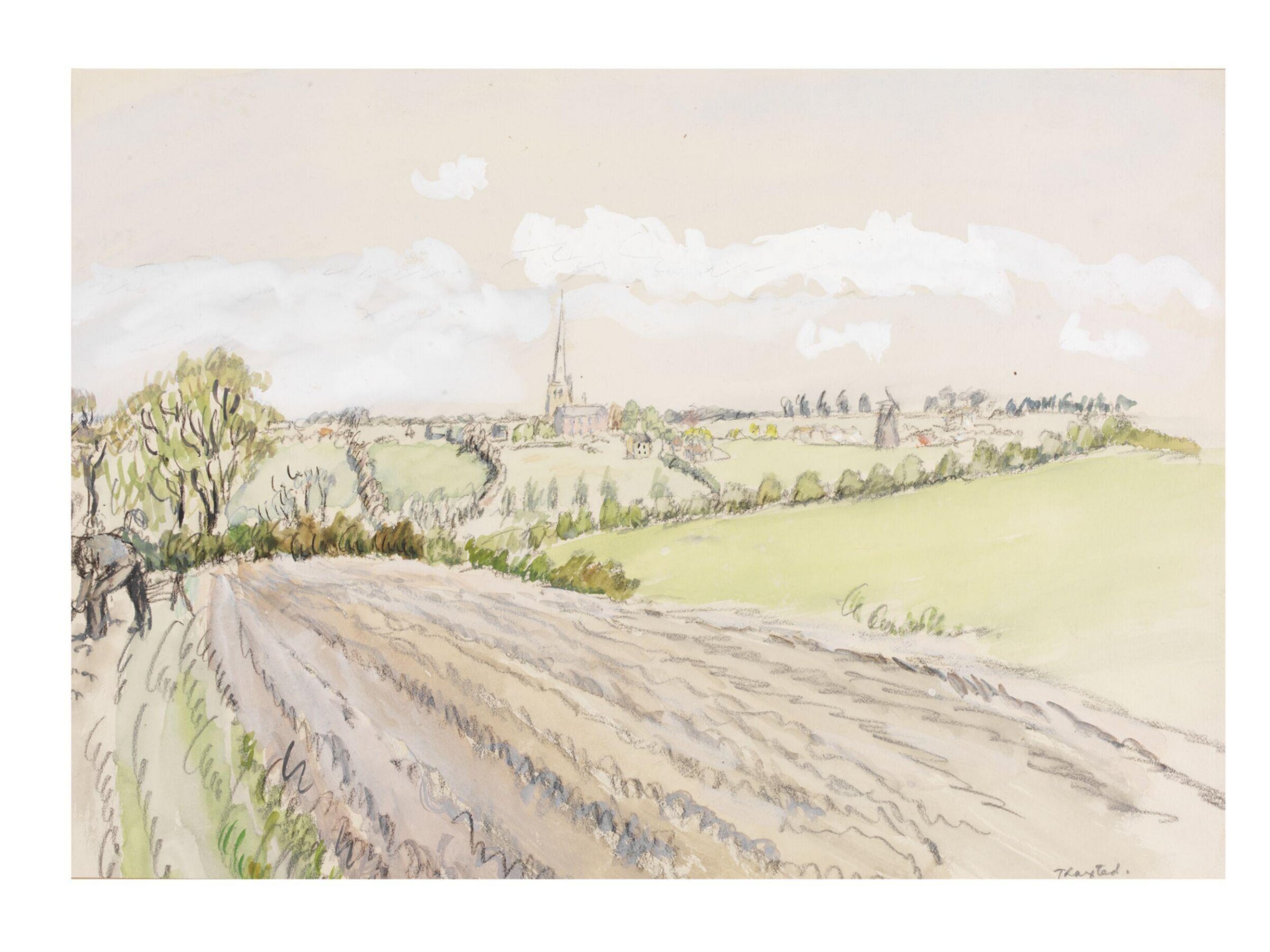 Thaxted from the Fields, H. E. Du Plessis, ca. 1940