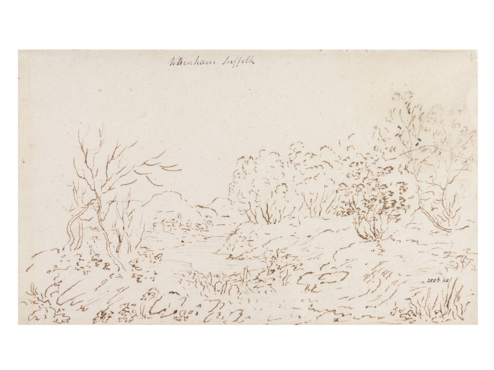 Landscape with a stream at Wenham, John Constable, 1796