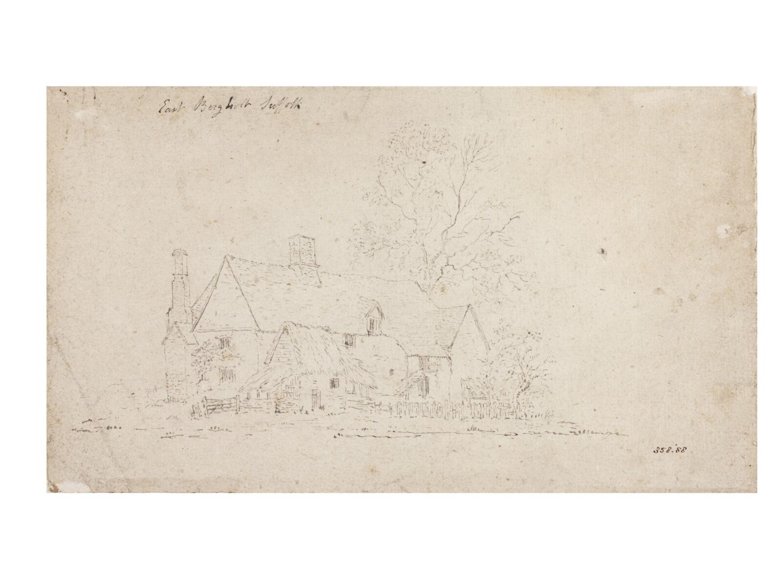 Cottage at East Bergholt, John Constable, 1796