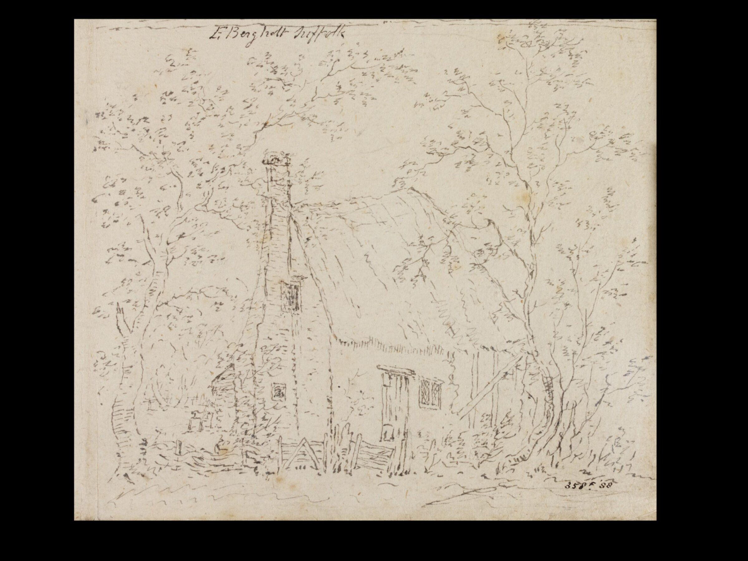 Cottage at East Bergholt, John Constable, 1796