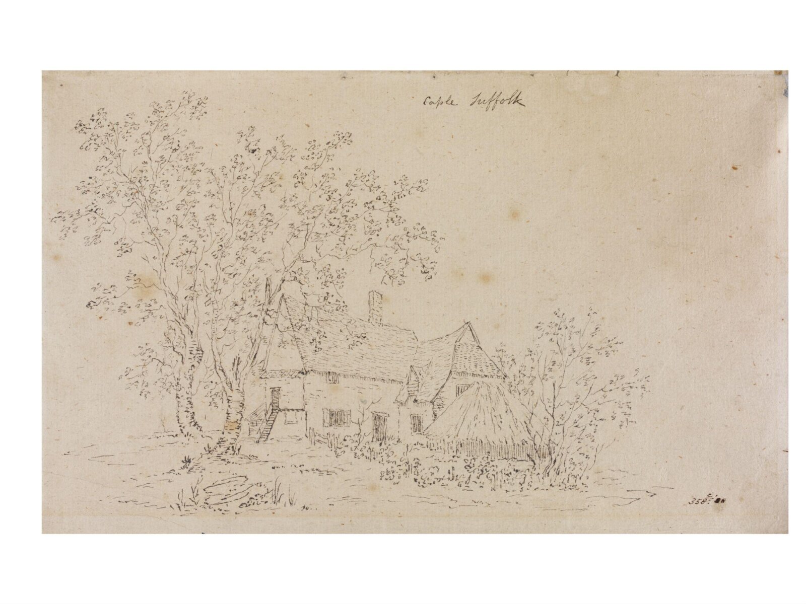 Cottage at Capel, Suffolk, John Constable, 1796