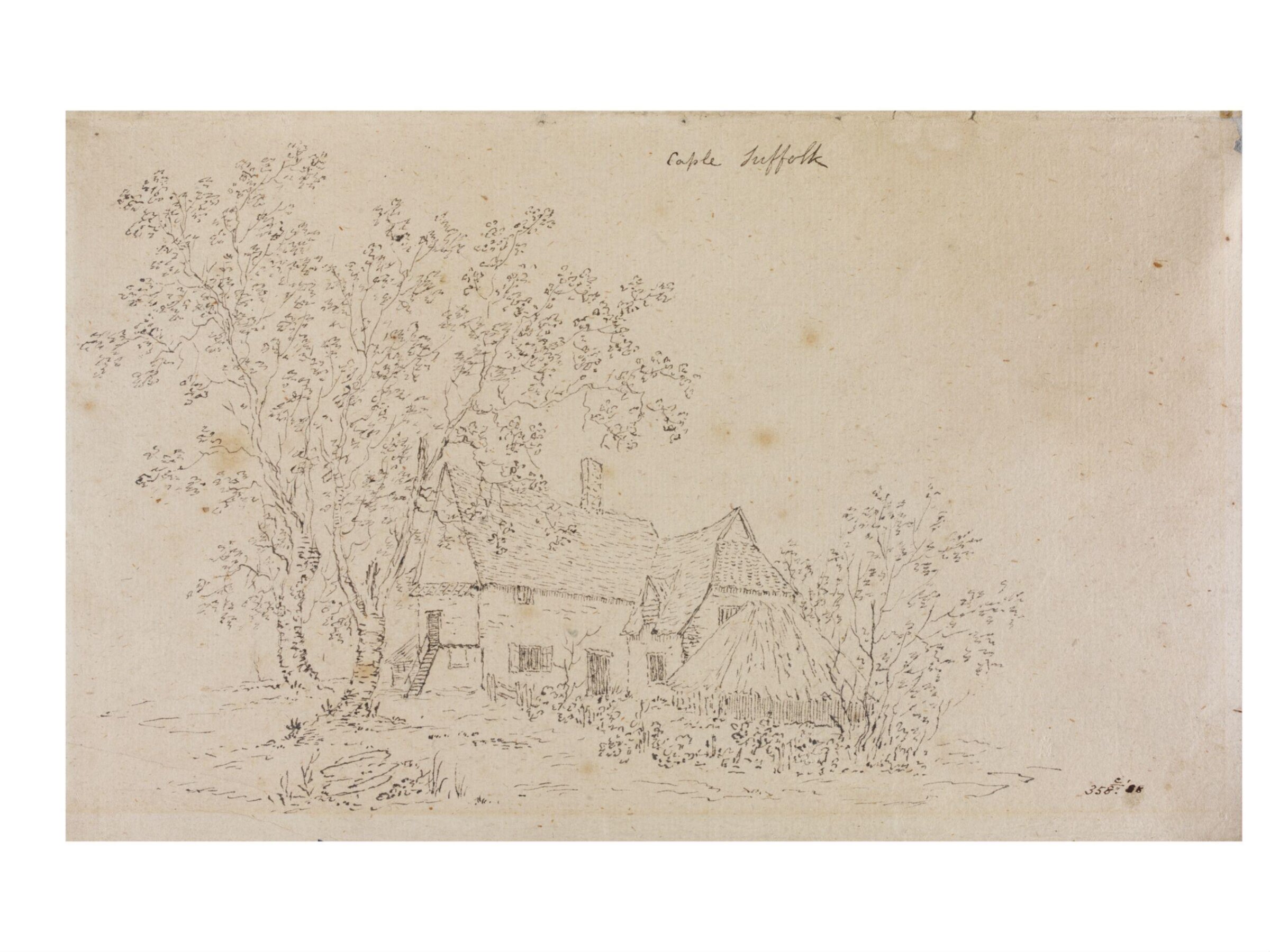 Cottage at Capel, Suffolk, John Constable, 1796