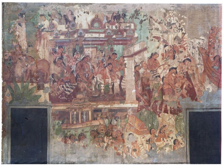 Copy of painting inside the caves of Ajanta (Cave 1) top image