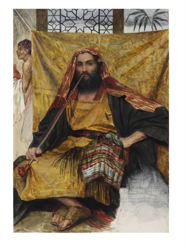 Man in Arab Costume, Seated and Smoking top image