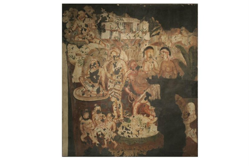 Copy of painting inside the caves of Ajanta (Cave 2)