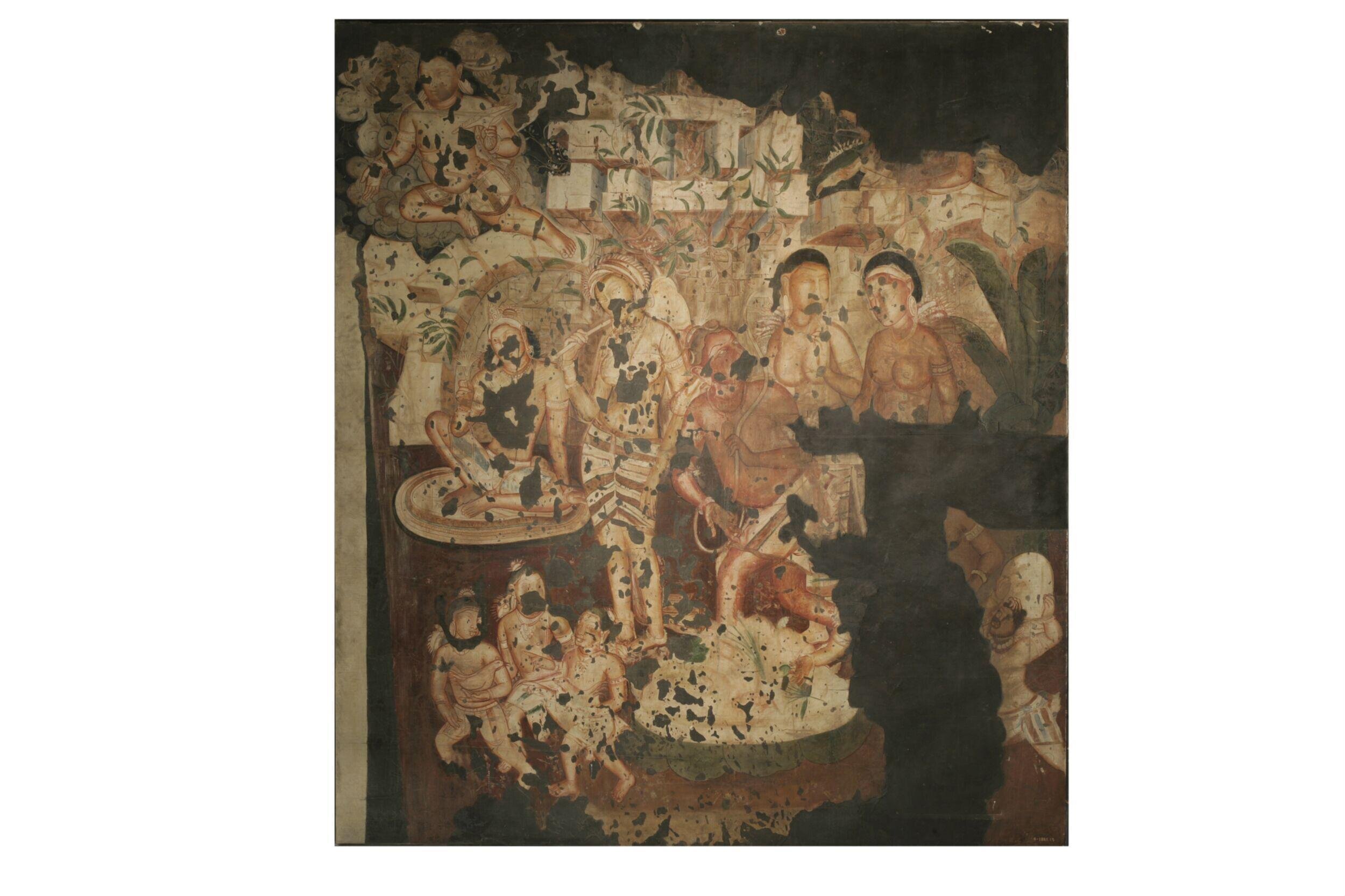 Copy of painting inside the caves of Ajanta (Cave 2)