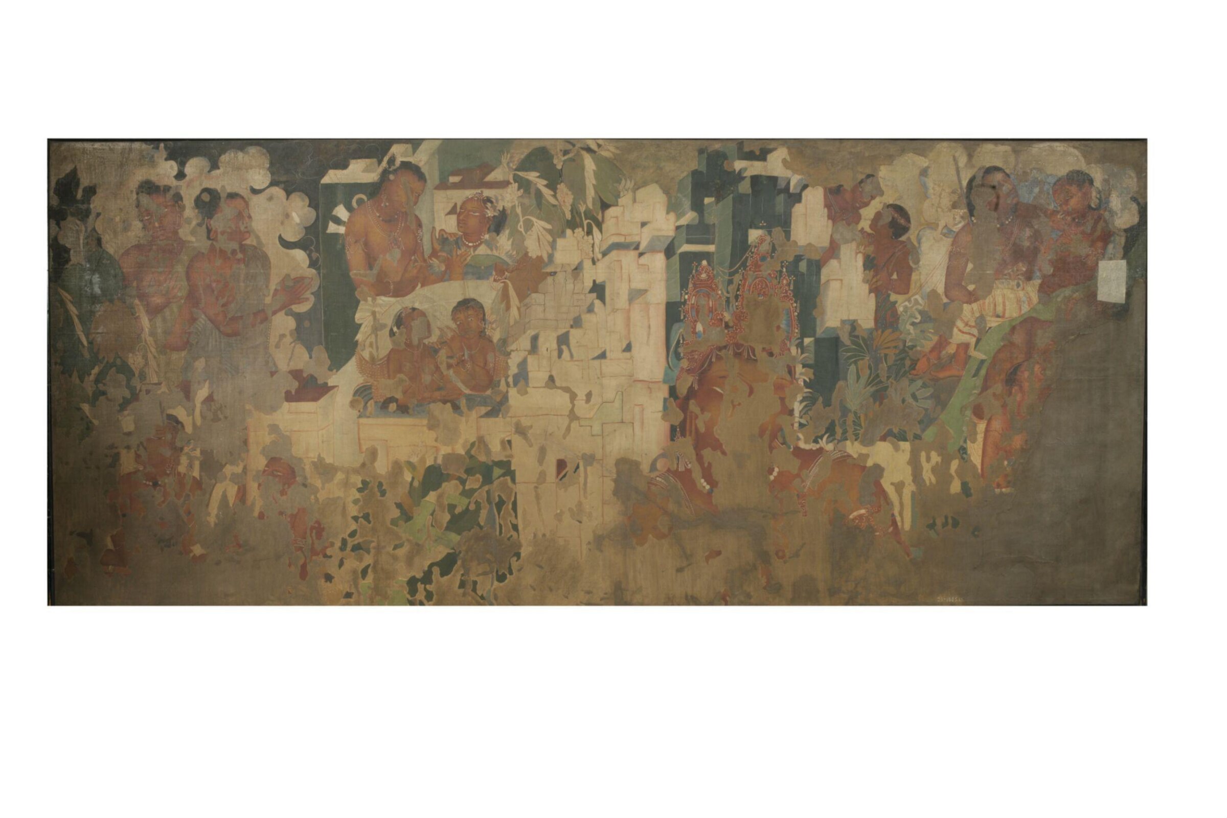 Copy of painting inside the caves of Ajanta (cave 2), John Griffiths, 1874-1875