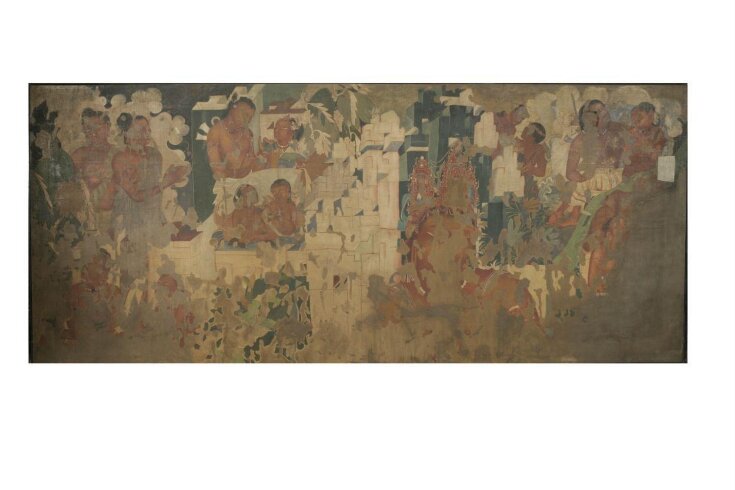 Copy of painting inside the caves of Ajanta (cave 2) top image