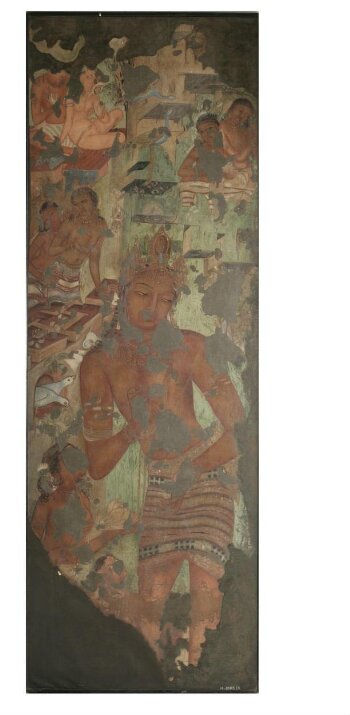 Copy of painting inside the caves of Ajanta (Cave 1)