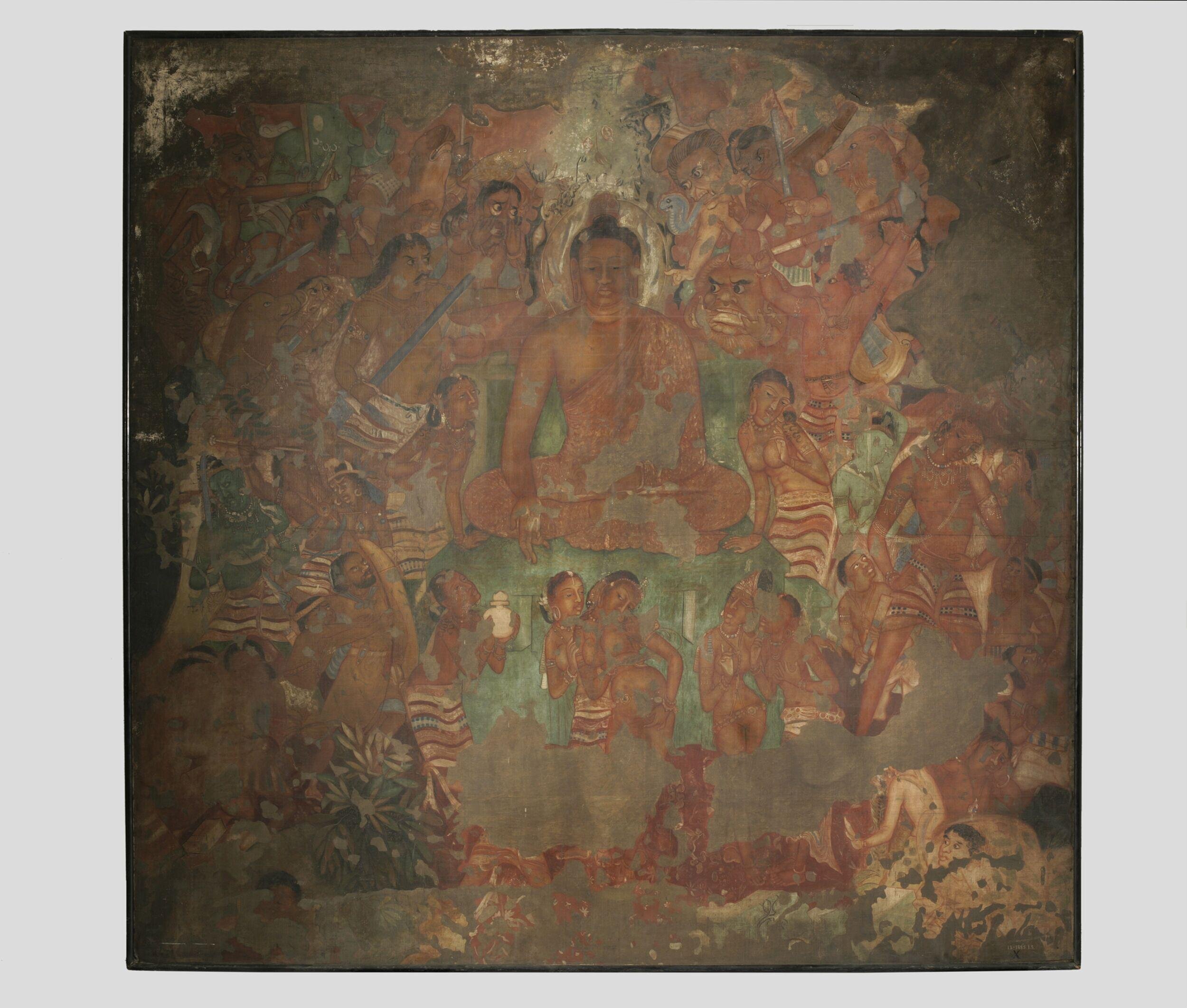 Copy of painting inside the caves of Ajanta (Cave 1)