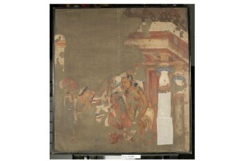 Copy of painting inside the caves of Ajanta (Cave 1)