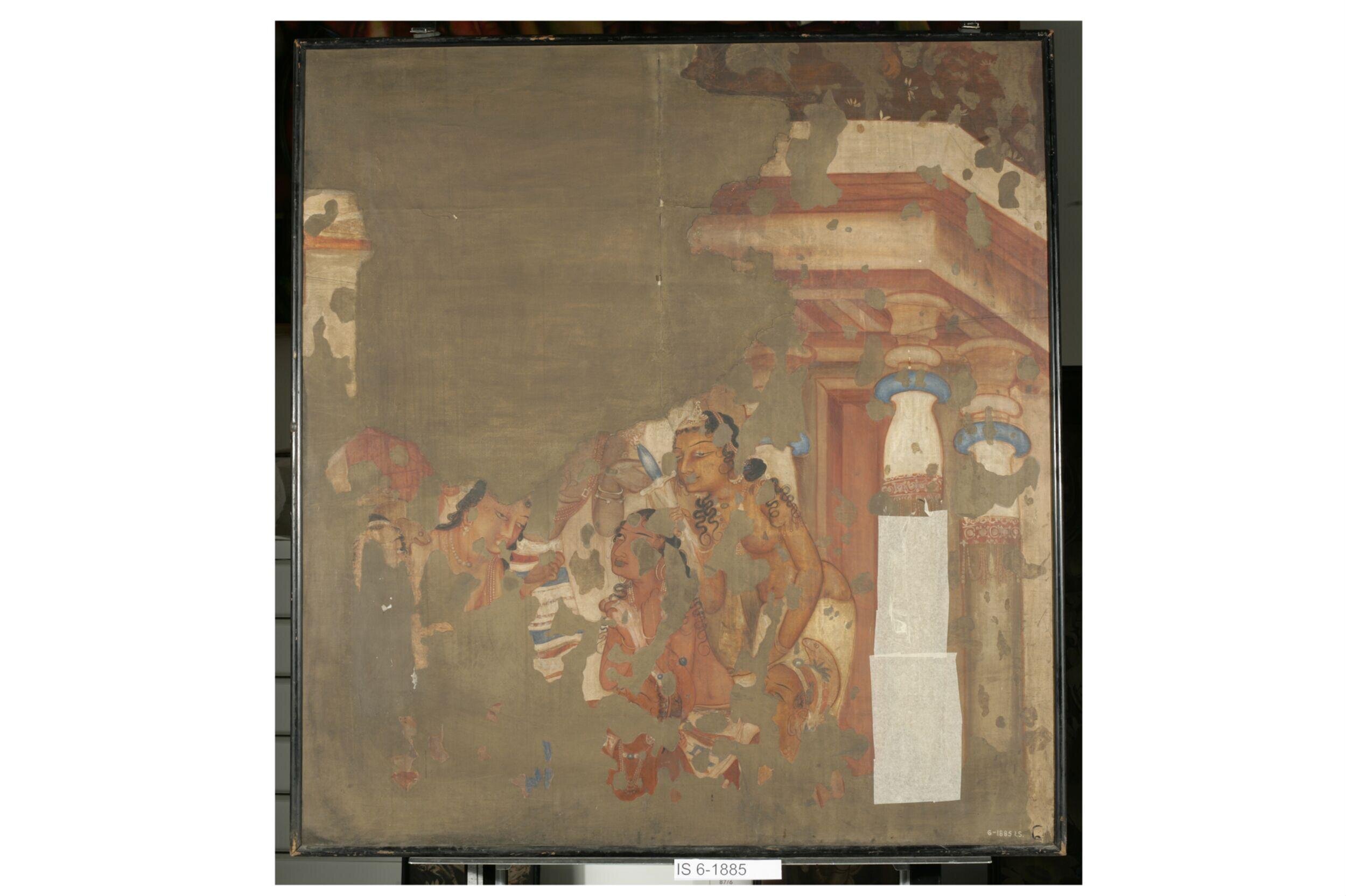 Copy of painting inside the caves of Ajanta (Cave 1)