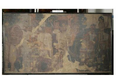 Copy of painting inside the Ajanta caves (cave 10)