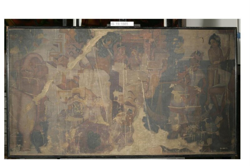 Copy of painting inside the Ajanta caves (cave 10)