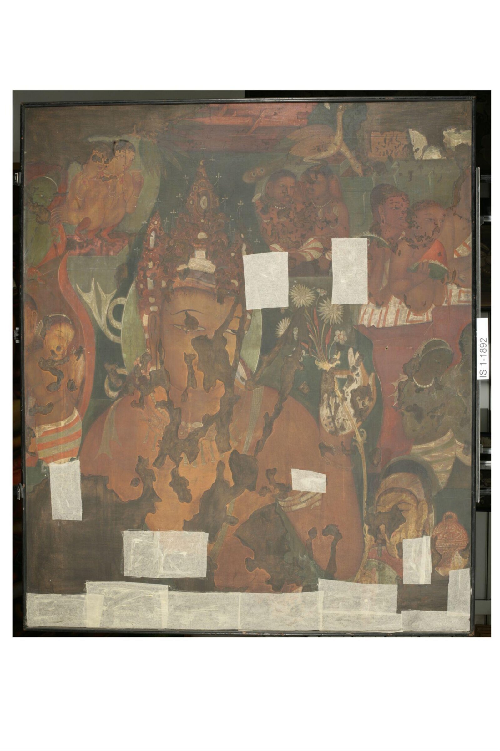 Copy of painting inside the caves of Ajanta (cave 11), John Griffiths, possibly 1872-1885