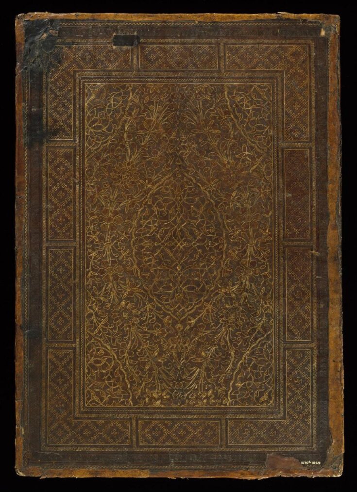 Upper cover of a bookbinding  top image