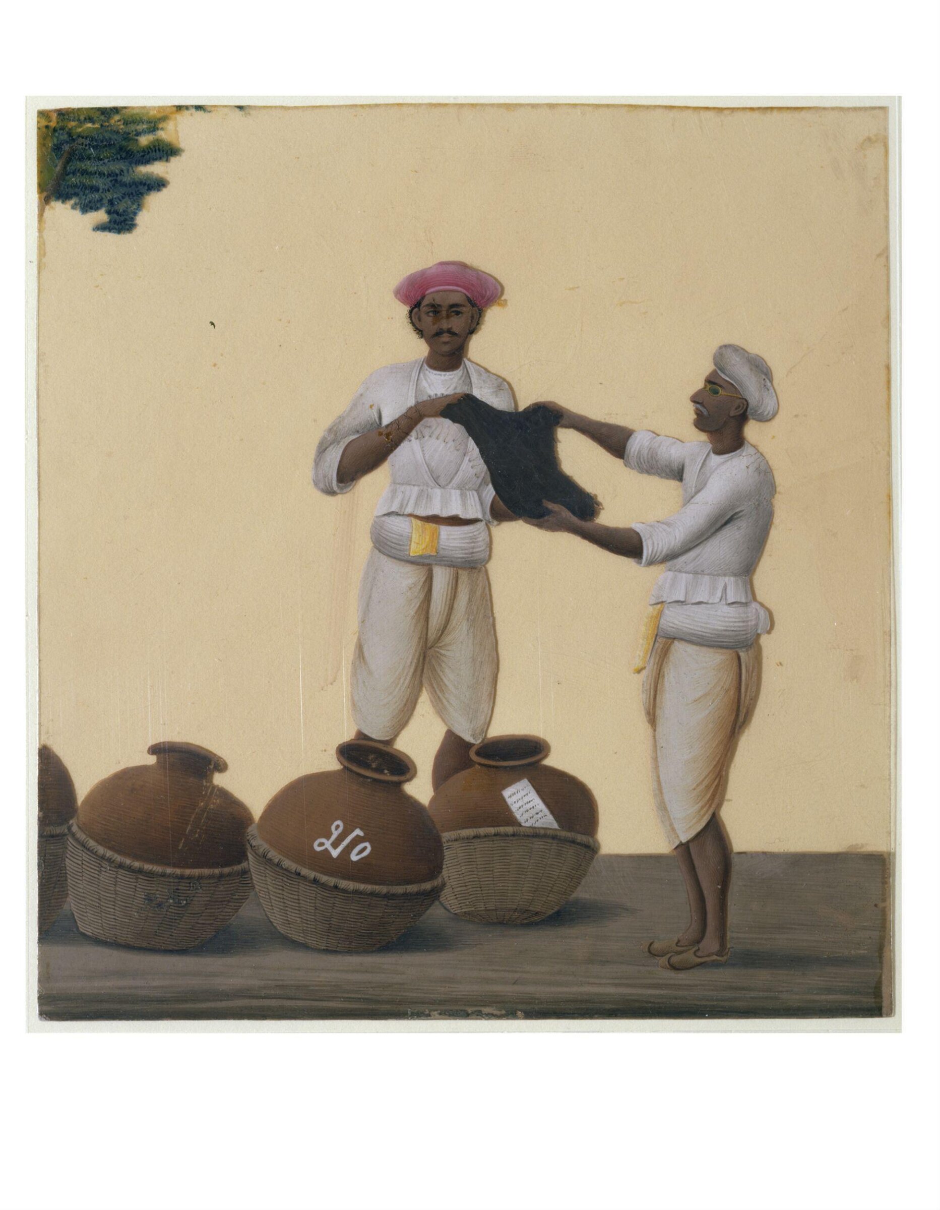 One of nineteen drawings illustrating processes in the manufacture of opium at the Opium Factory at Gulzarbagh, Patna, in Bihar., Shiva Lal, ca.1857