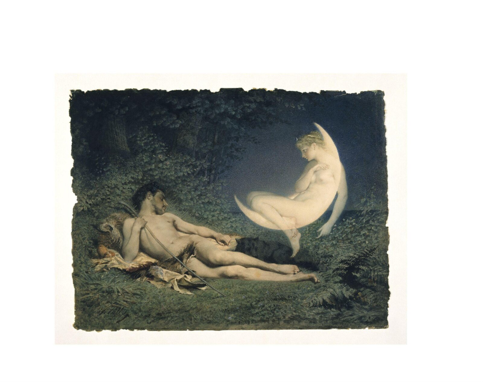 Endymion and Selene, Victor Florence Pollet, mid 19th century