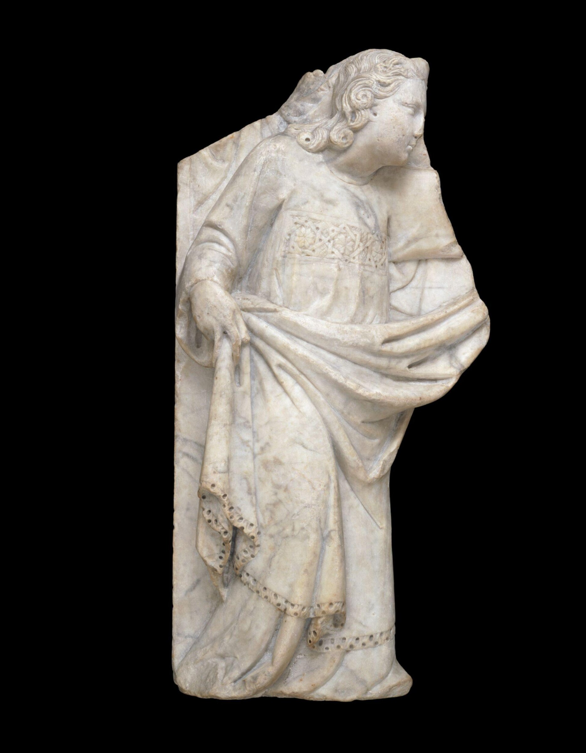Angel holding a curtain, Tino di Camaino, ca. 1320