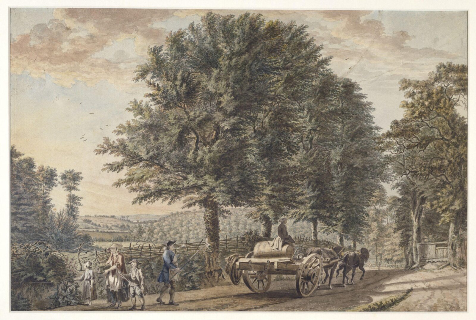 Landscape with Dray and Figures, Paul Sandby, late 18th century