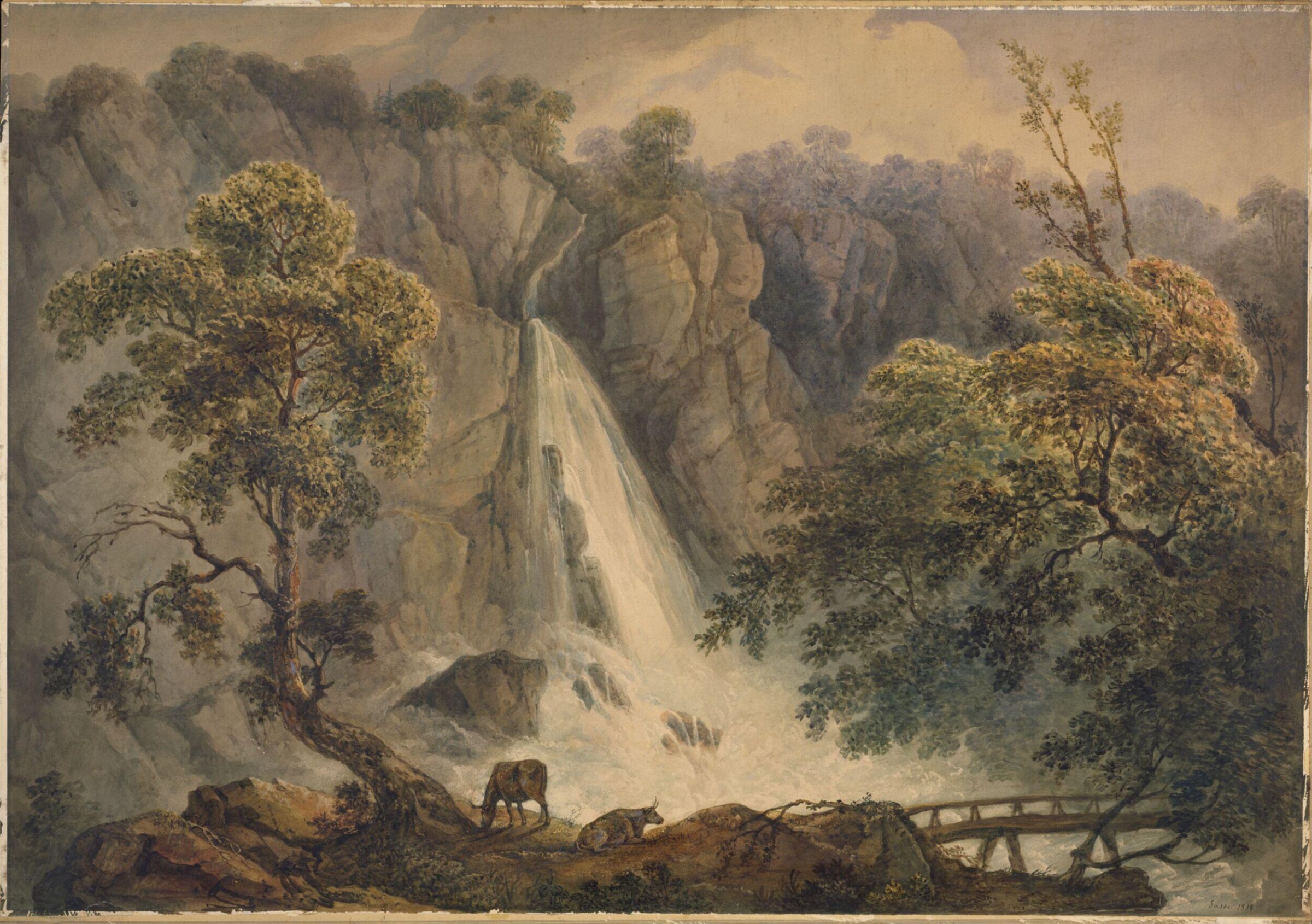 Falls of Powerscourt, near Bray, Co. Wicklow, Richard Sasse, 1818