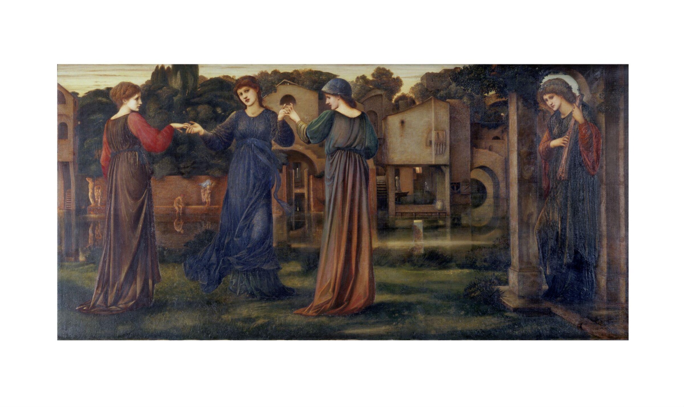 The Mill: Girls Dancing to Music by a River, Edward Coley Burne-Jones, 1870