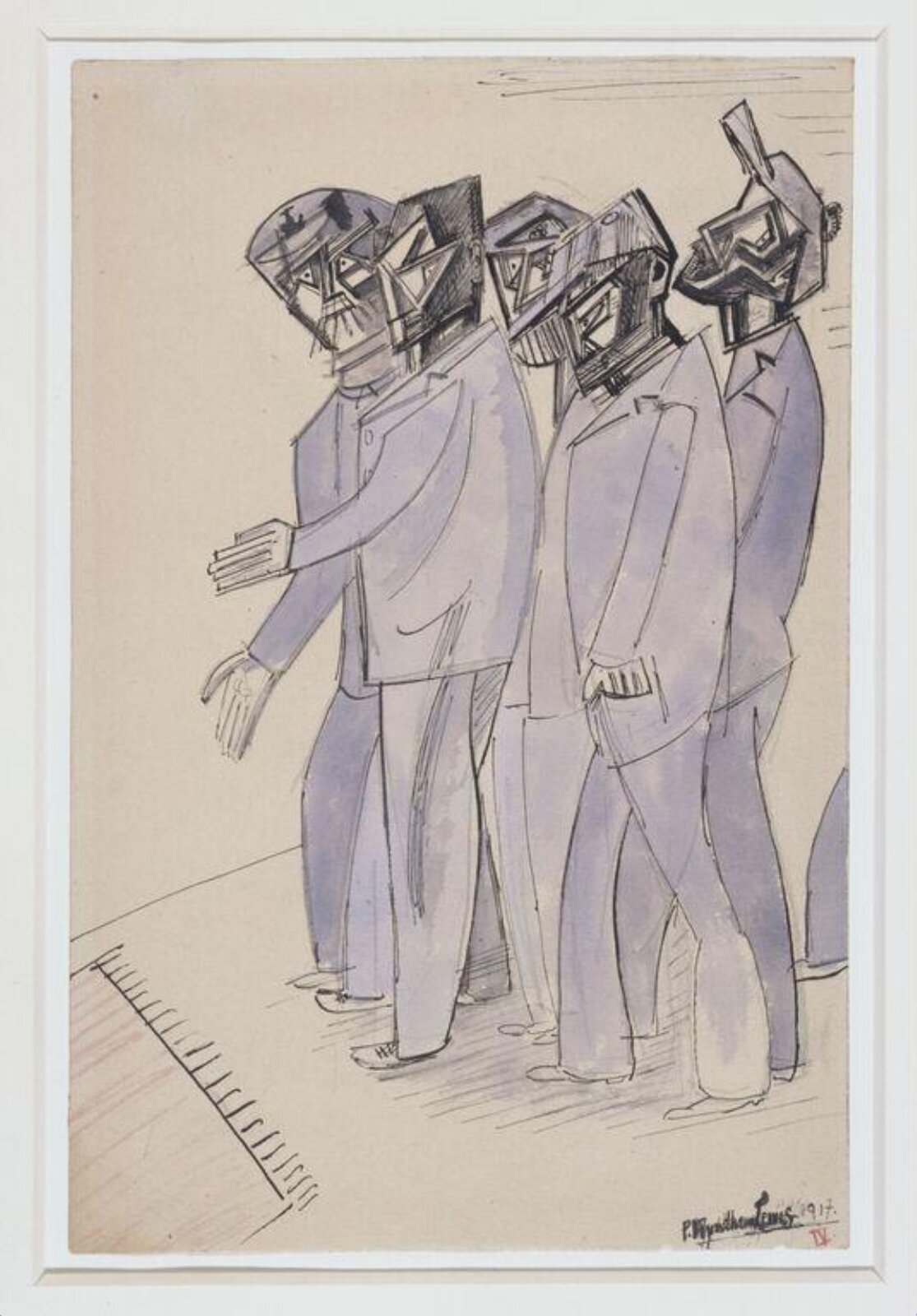 Labour Deputation: Marine, Wyndham Lewis, 1917