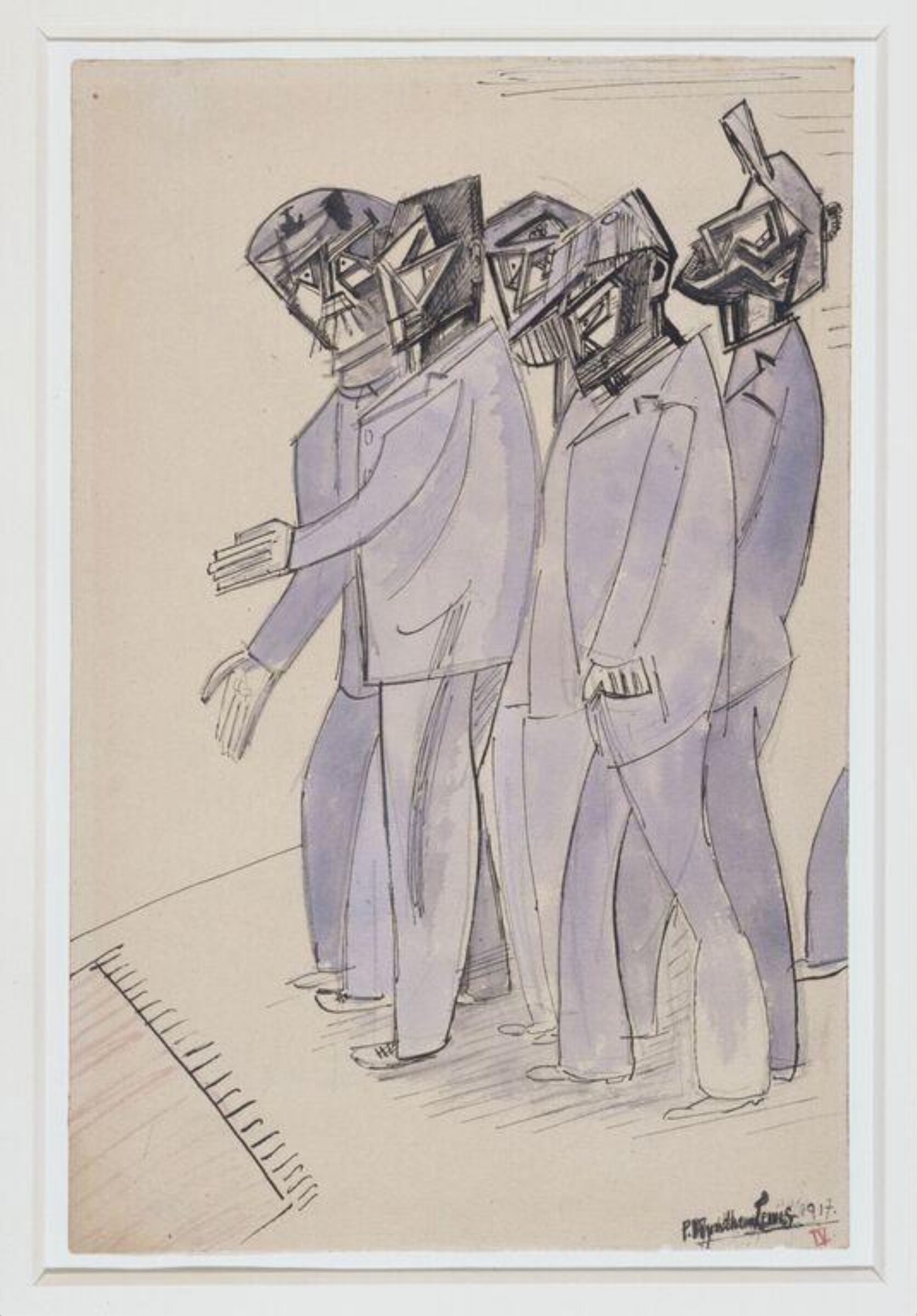 Labour Deputation: Marine, Wyndham Lewis, 1917