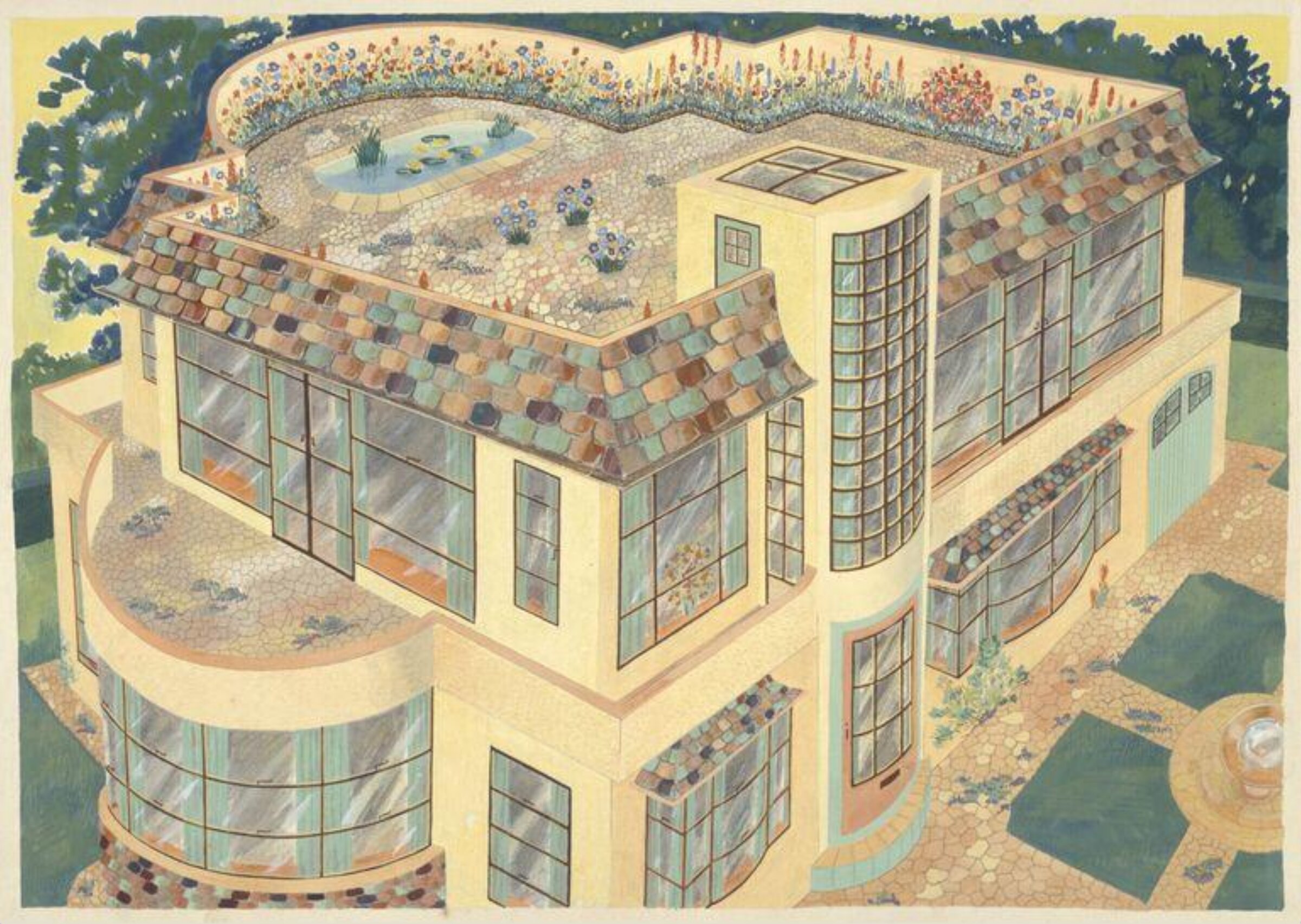 Design for a House with a Rooftop Garden, Gerard Horace Wooller, 1945