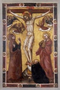 The Crucifixion with the Virgin and Saint John; St Anthony Abbot at the foot of the Cross