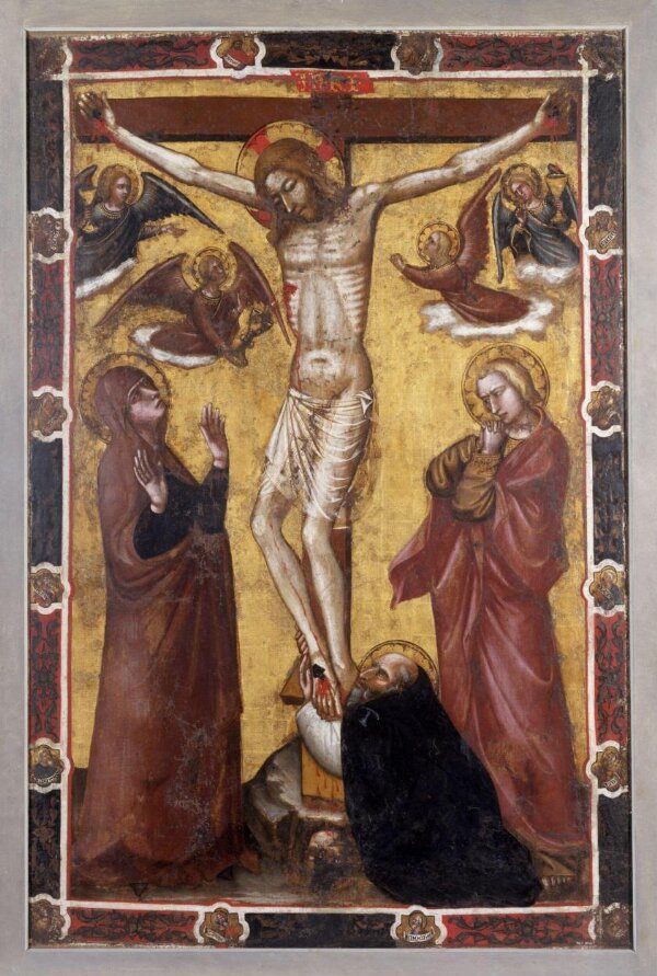 The Crucifixion with the Virgin and Saint John; St Anthony Abbot at the foot of the Cross