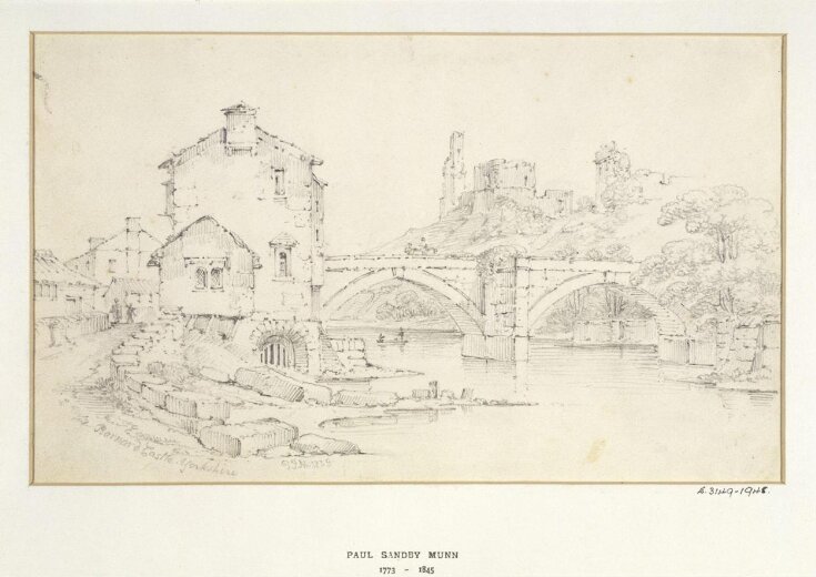 View of Barnard Castle, showing the bridge, and the castle in the ...