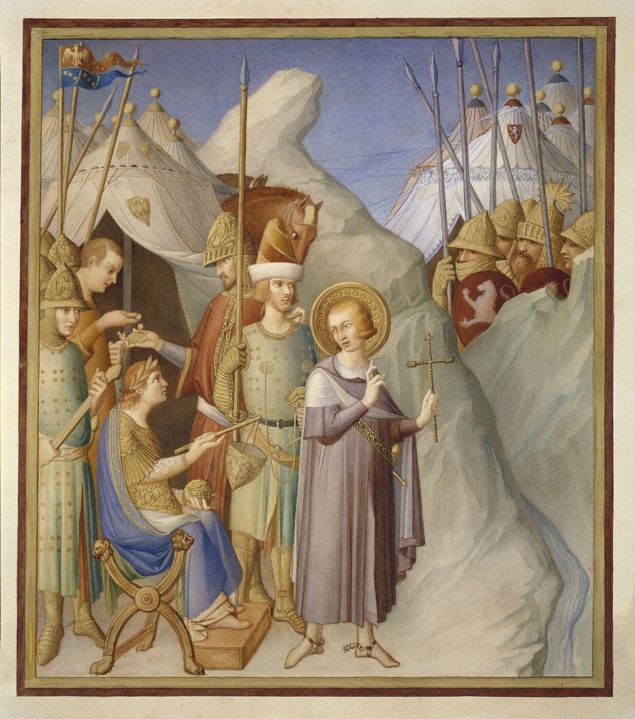 Unknown, Copy after the painting St Martin Knighted by Simone Martini in the Lower Church, San Francesco, Assisi