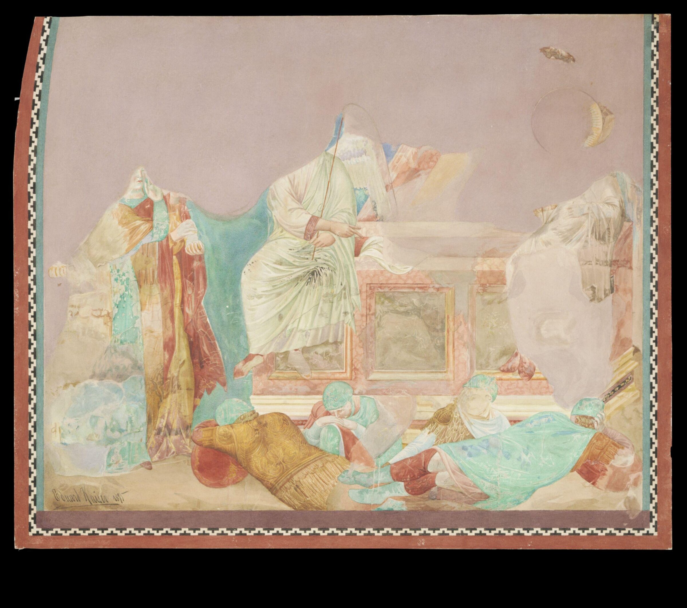 Copy after the painting The Maries at the Sepulchre  attributed to the Isaac Master in the Upper Church, San Francesco, Assisi, Edward Kaiser, 1875