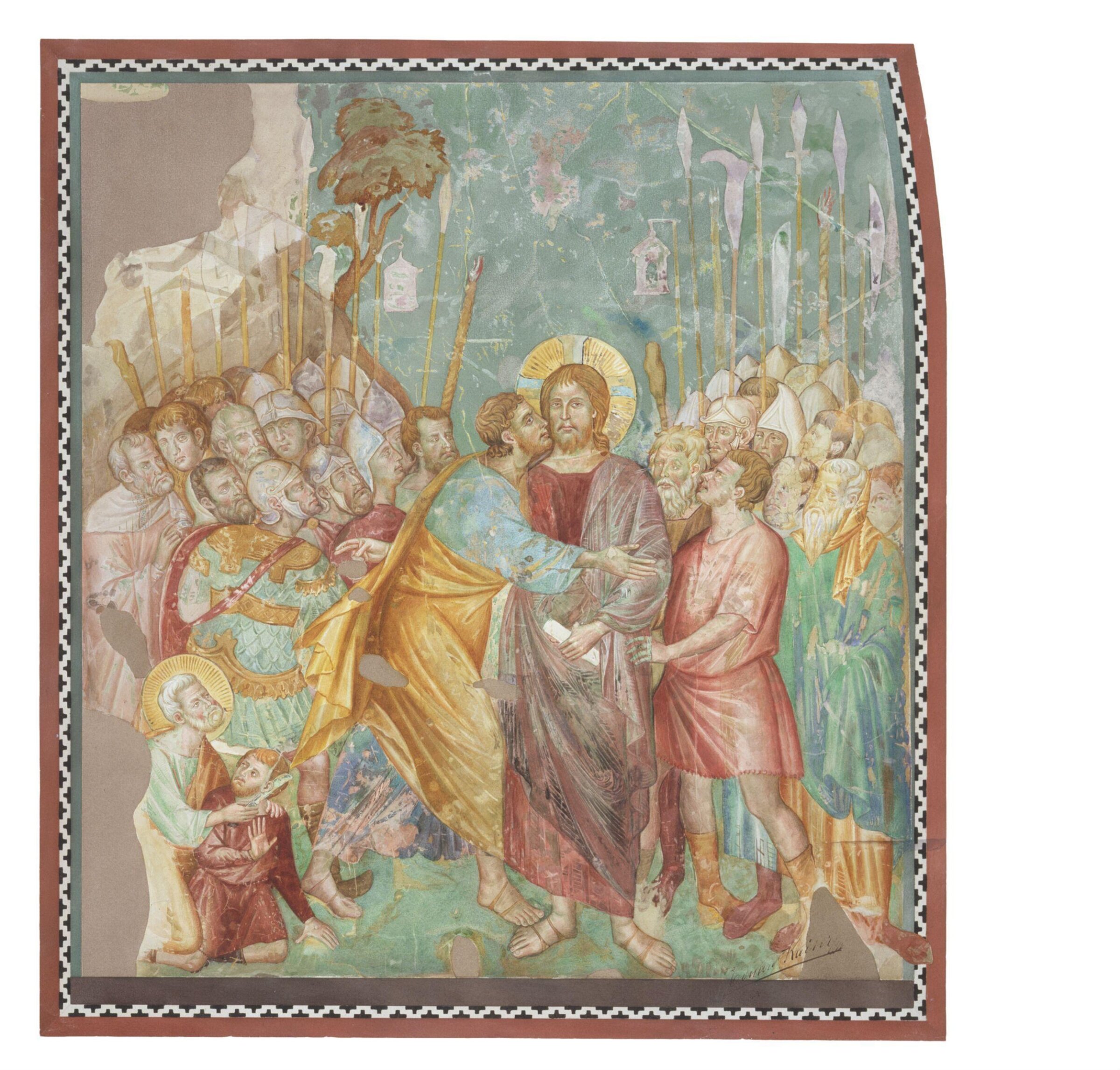Copy after the painting The Betrayal of Christ  attributed Jacobo Torrit in the Upper Church, San  Francesco, Assisi, Edward Kaiser, ca.1875