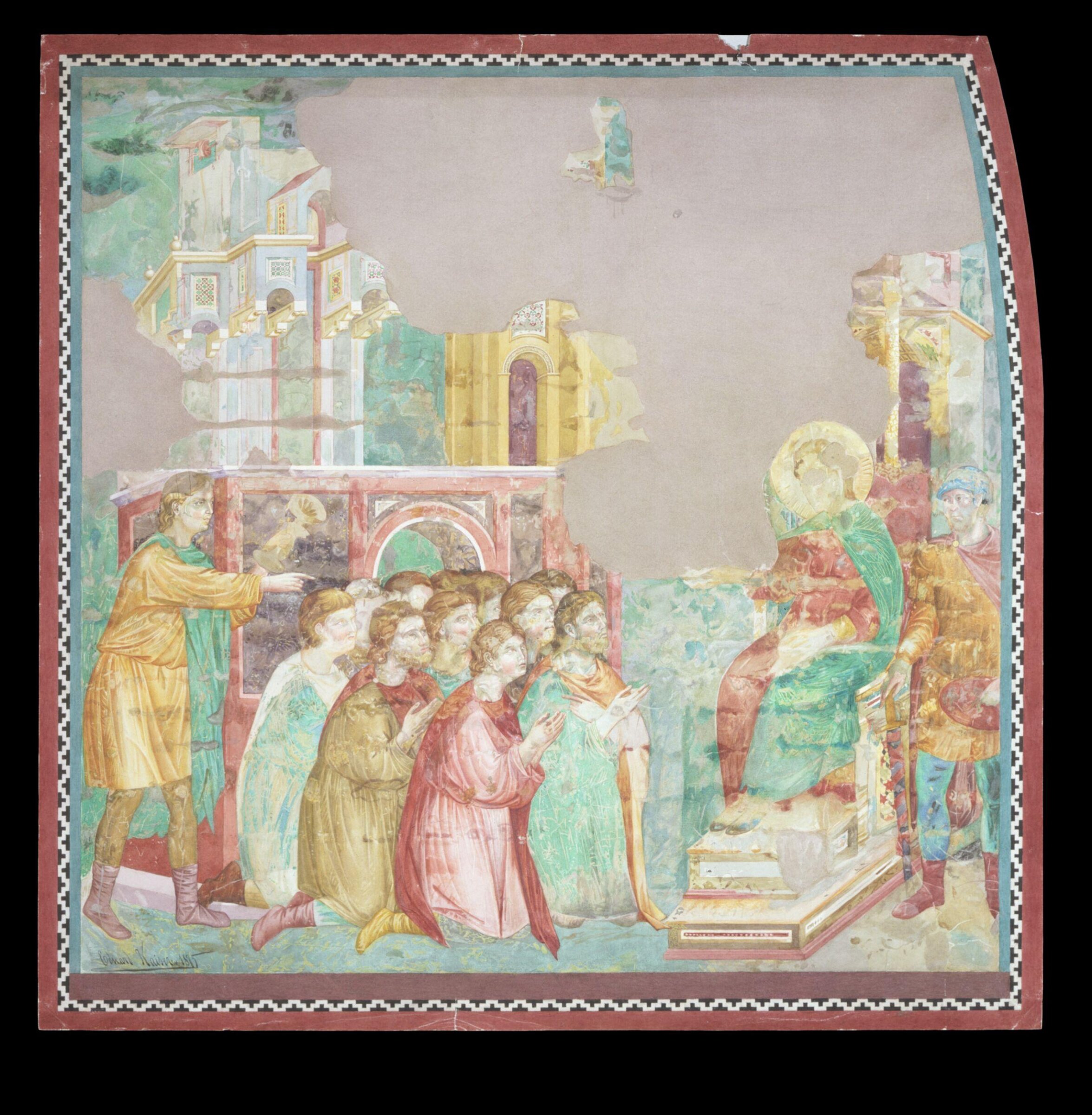 Copy after the painting Joseph and his brothers in  Egypt attributed to the Isaac Master in the Upper  Church, San Francesco, Assisi, Edward Kaiser, 1875