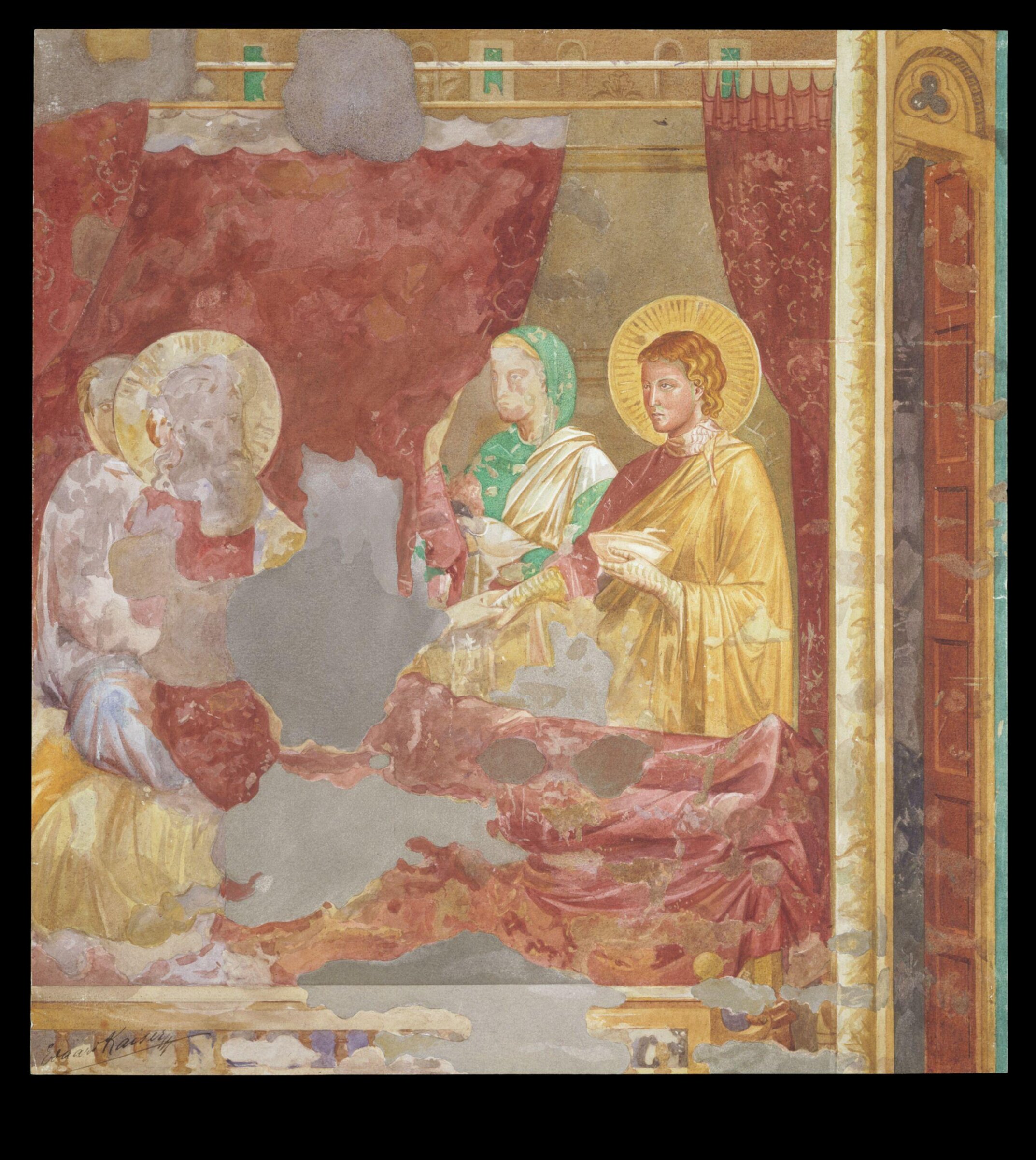 Copy after the painting Isaac blessing Jacob  attributed to the Isaac Master in the Upper Church, San Francesco, Assisi., Edward Kaiser, 1876