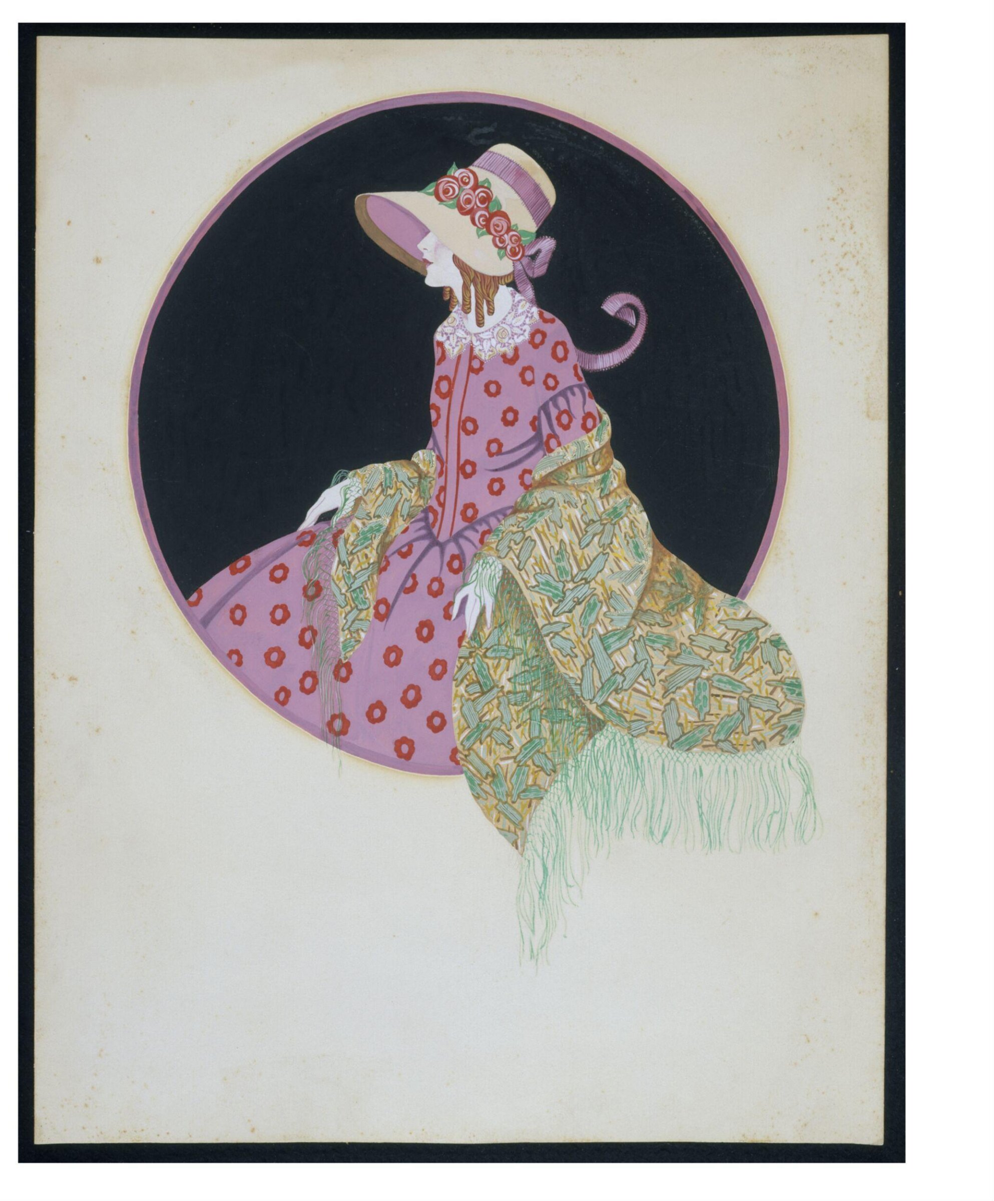 Vignette with the perspective view of  the front for a villa, Charles James Richardson, circa 1850 - 1870