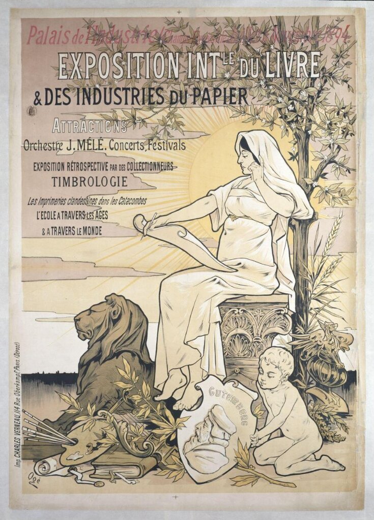 Palais de L'Industrie, 1894. Exposition Int'le du livre et des Industries du Papier top image