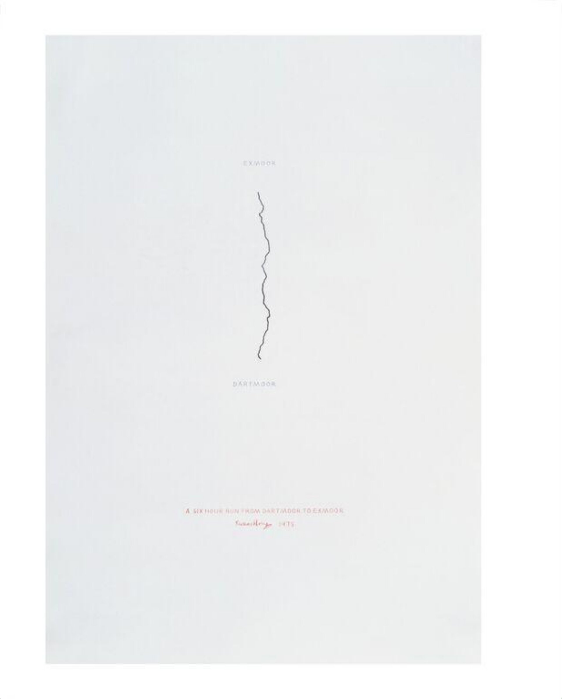 A six hour run from Dartmoor to Exmoor, Richard Long, 1975