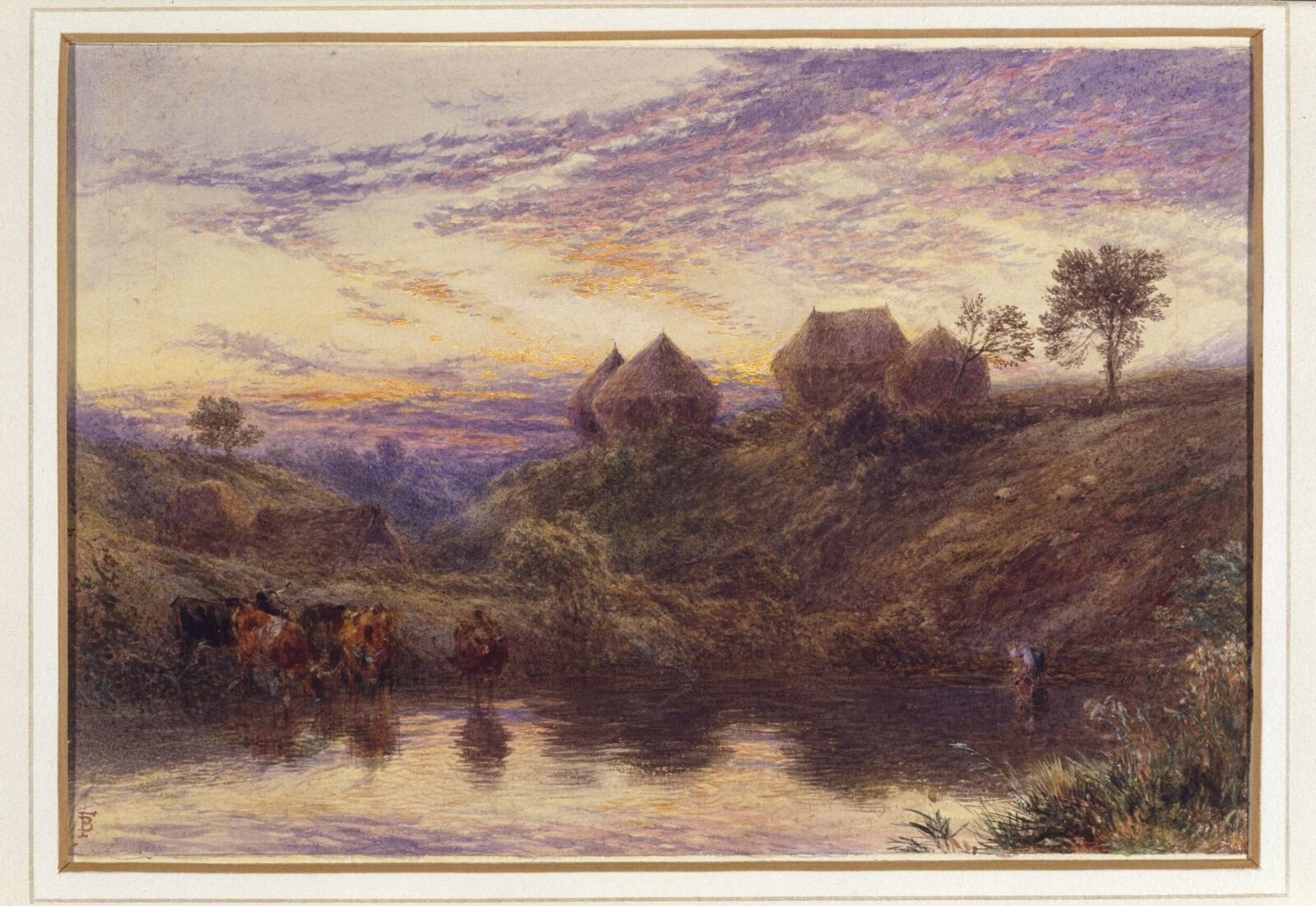 Landscape with Water : Sunset, Birket, ca. 1845-86