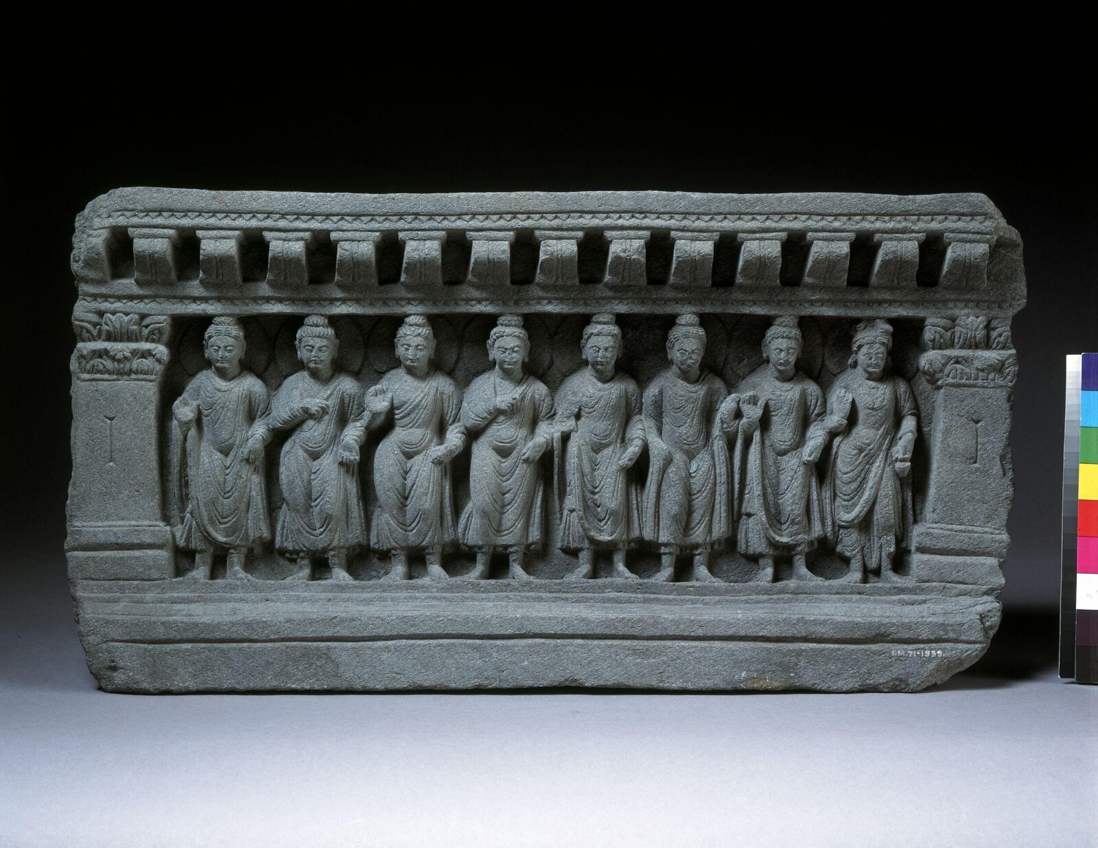 Seven historical Buddhas and Maitreya, 4th century