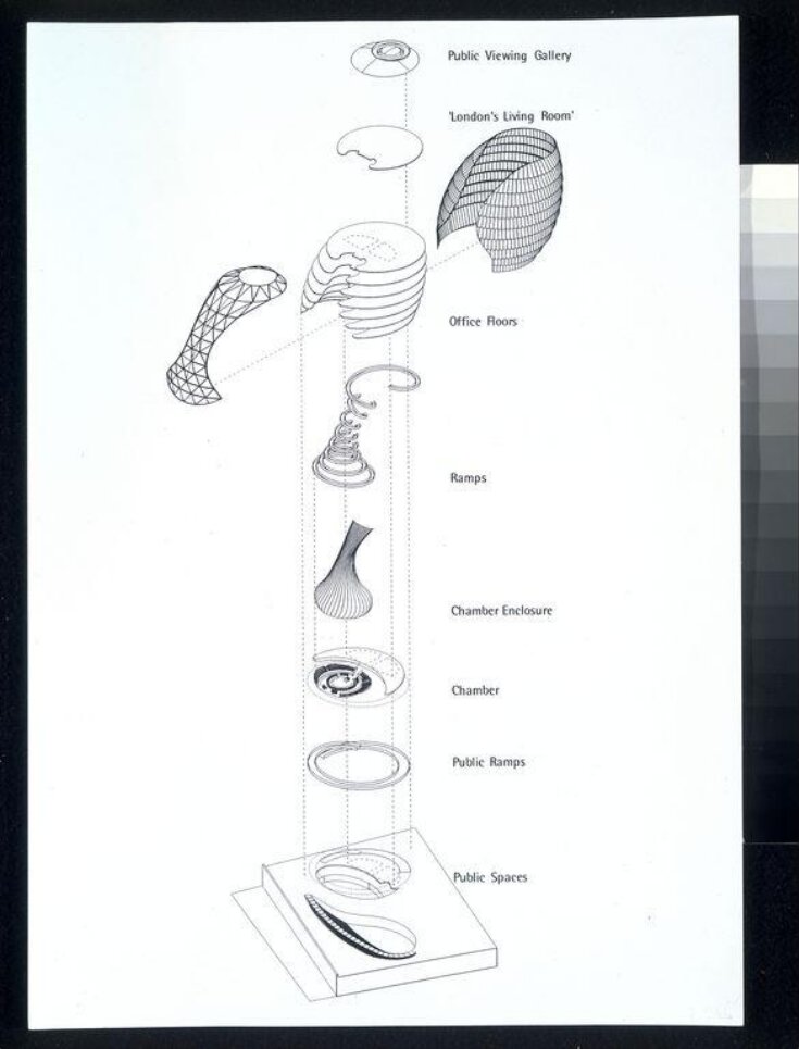 Exploded axonometric of building elements top image