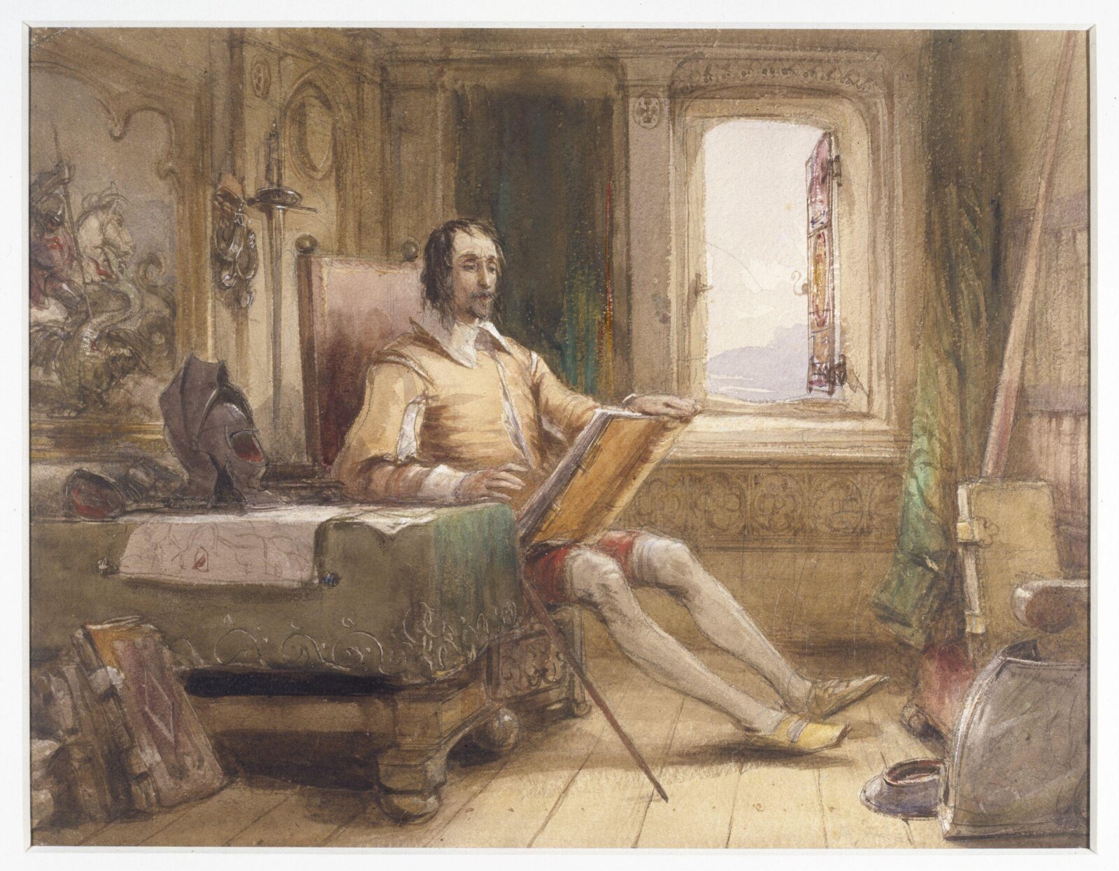 Don Quixote in his Study, George Cattermole, ca. 1840
