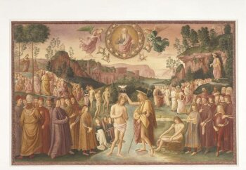 Copy after the painting The Baptism of Christ by  Perugino in