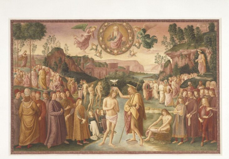 Copy after the painting The Baptism of Christ by  Perugino in top image