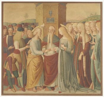 Copy after the painting Marriage of the Virgin by  Perugino in S. Girolamo, Spello.