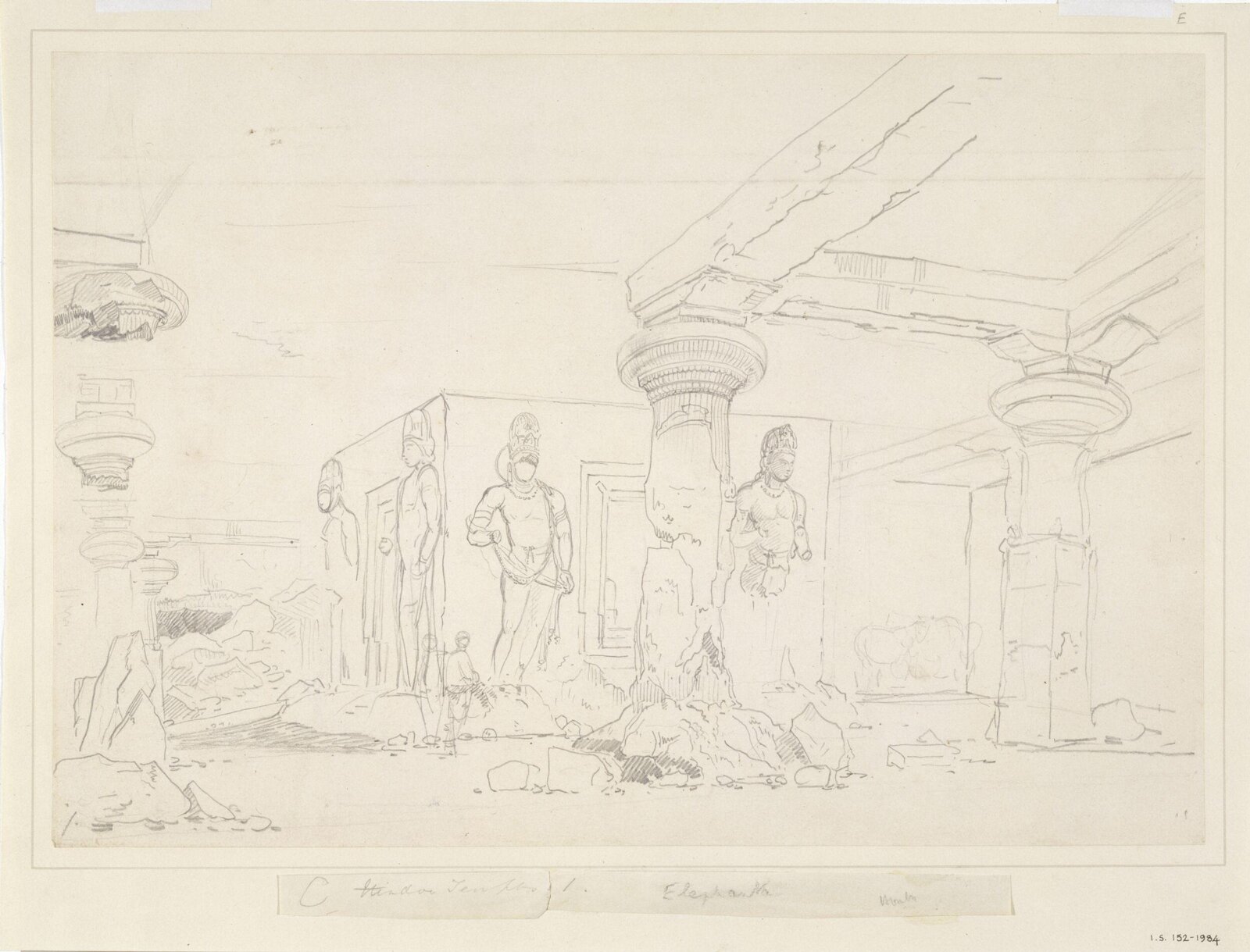 Elephanta caves, Thomas Daniell, July 1973