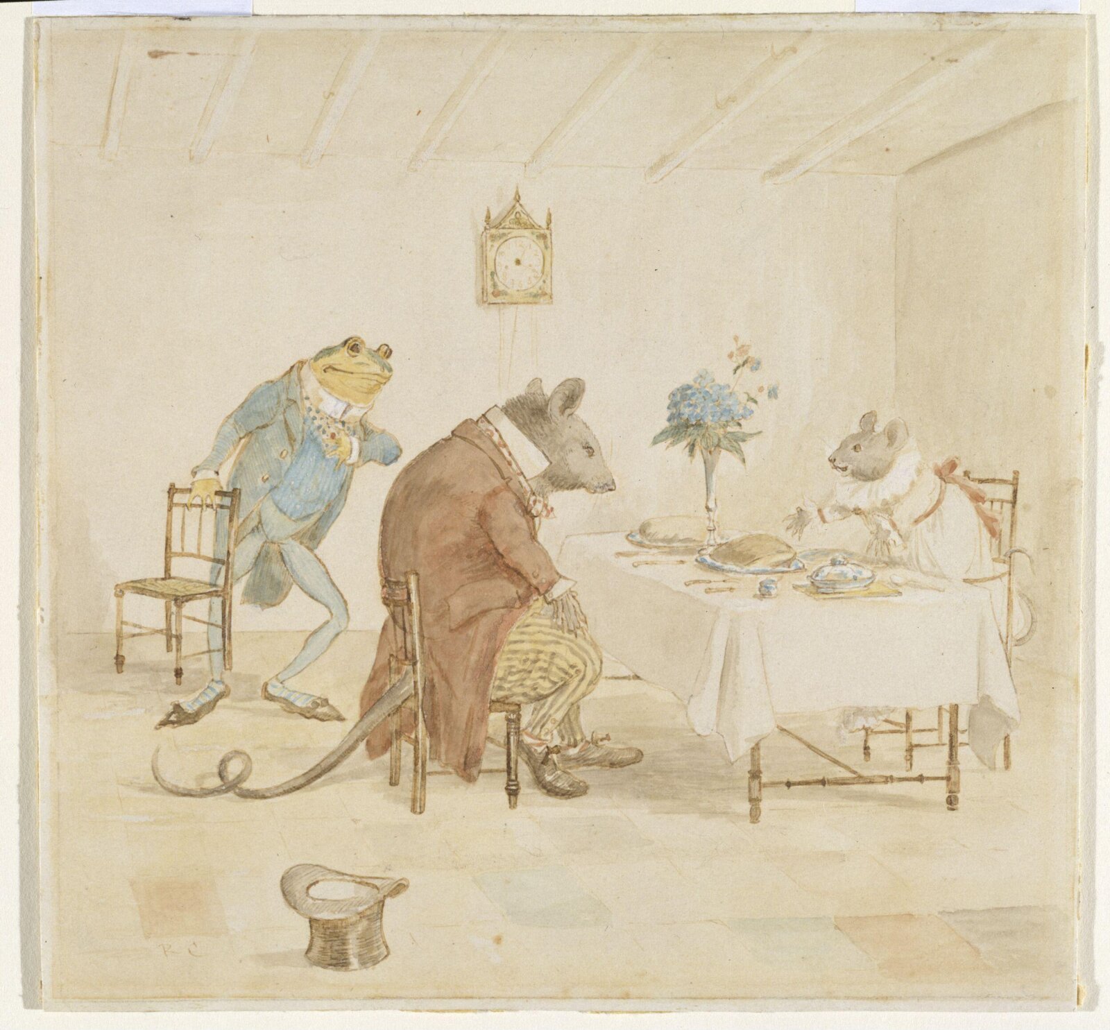 At the Table, Randolph Caldecott, 1883